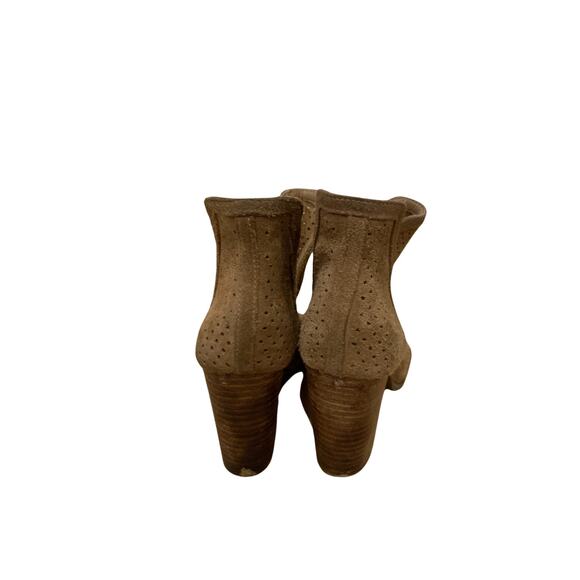 Favorite, loved, Lucky Brand, Tan, Taupe Perforated Suede Ankle Booties, US 7.5 - Picture 2 of 6